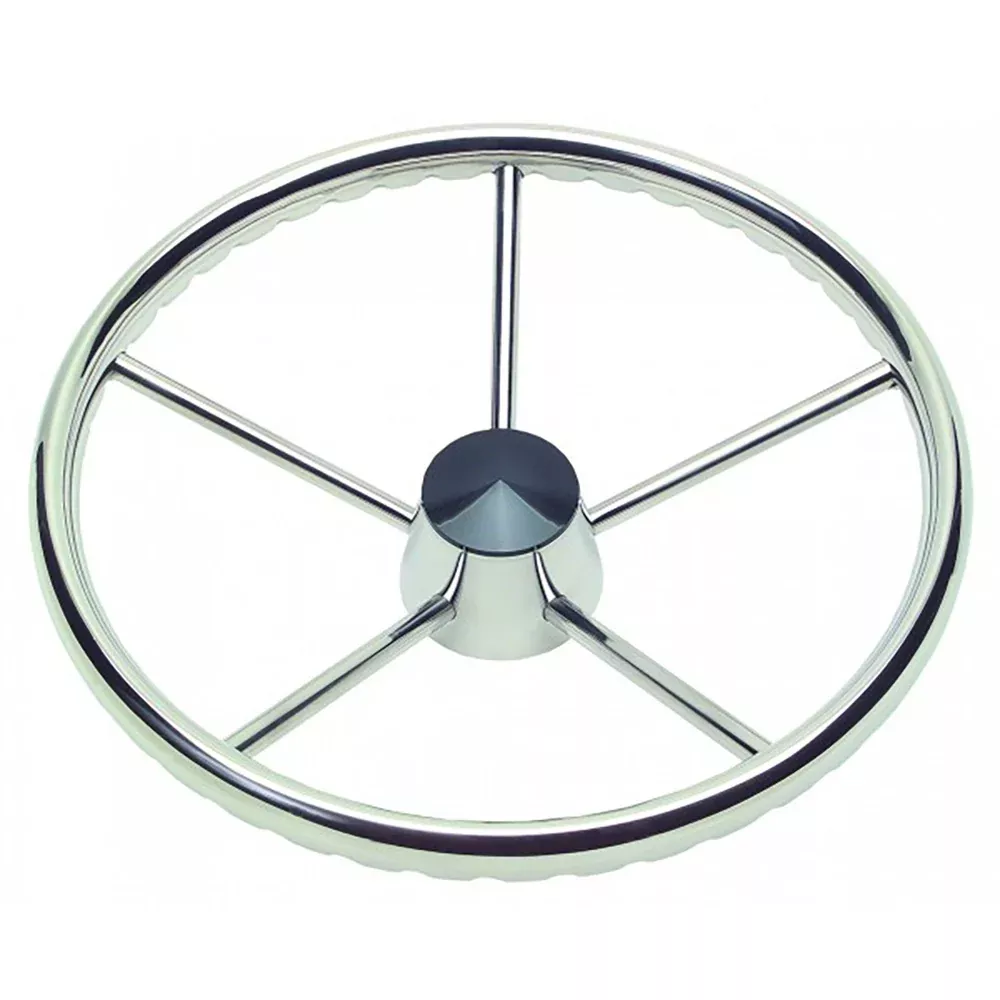 Schmitt Marine 170 Finger Grip Destroyer 5-Spoke 15.5" Stainless Steel