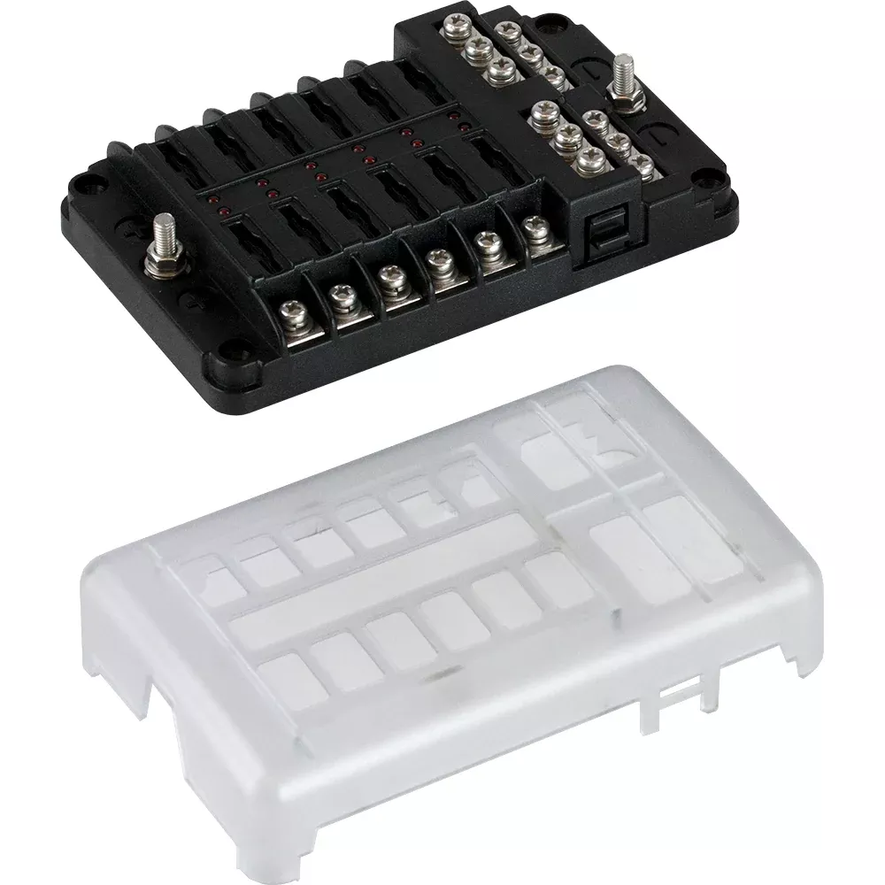 Sea-Dog Blade Style LED Indicator Fuse Block w/Negative Bus Bar - 12 C