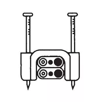 Sturgeon Bay RA-1582/2 1/2" 2-Nail Plastic Cable Stacker Strap, (2) NM/UF Cables, Tan (1000/Pail)