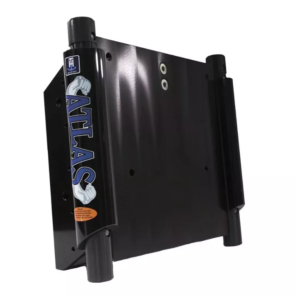 T-H Marine ATLAS 8" Set Back Hydraulic Jack Plate - Glossy Black Anodi