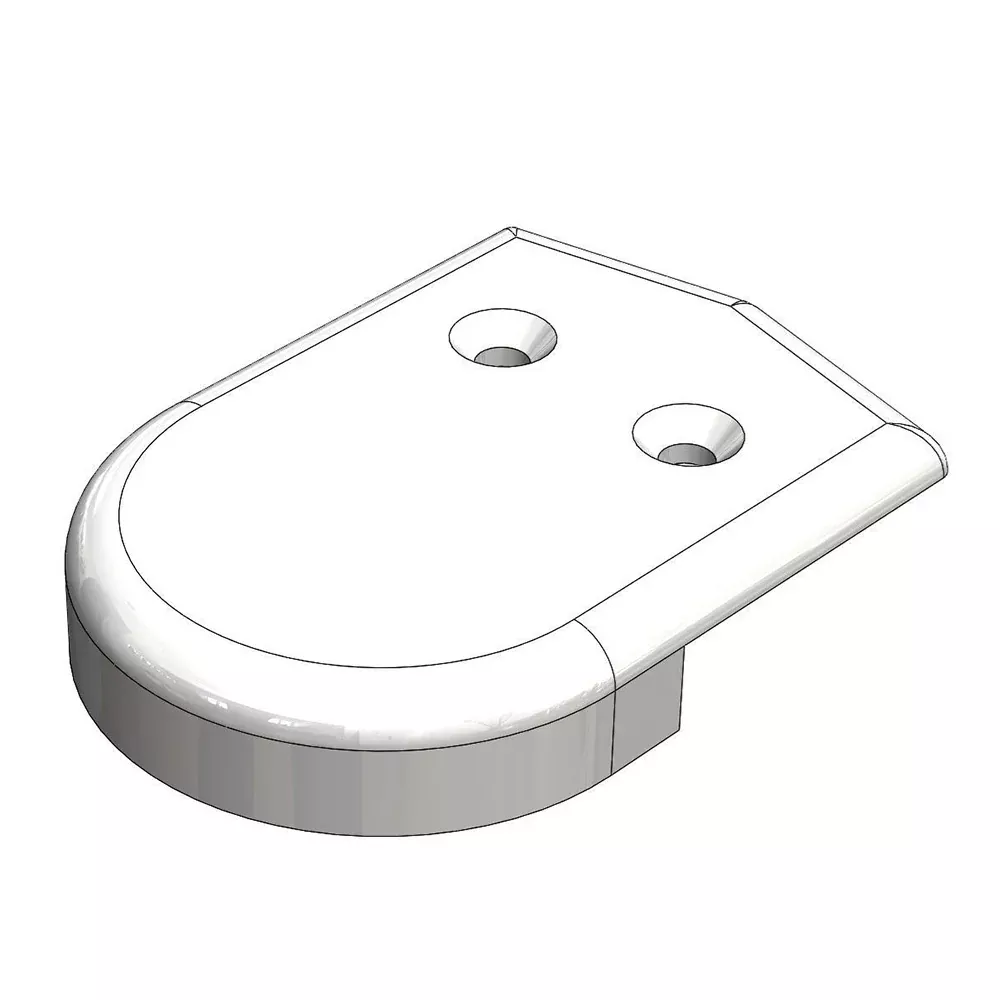 TACO 2" Rub Rail End Cap - White [F90-0001WN]