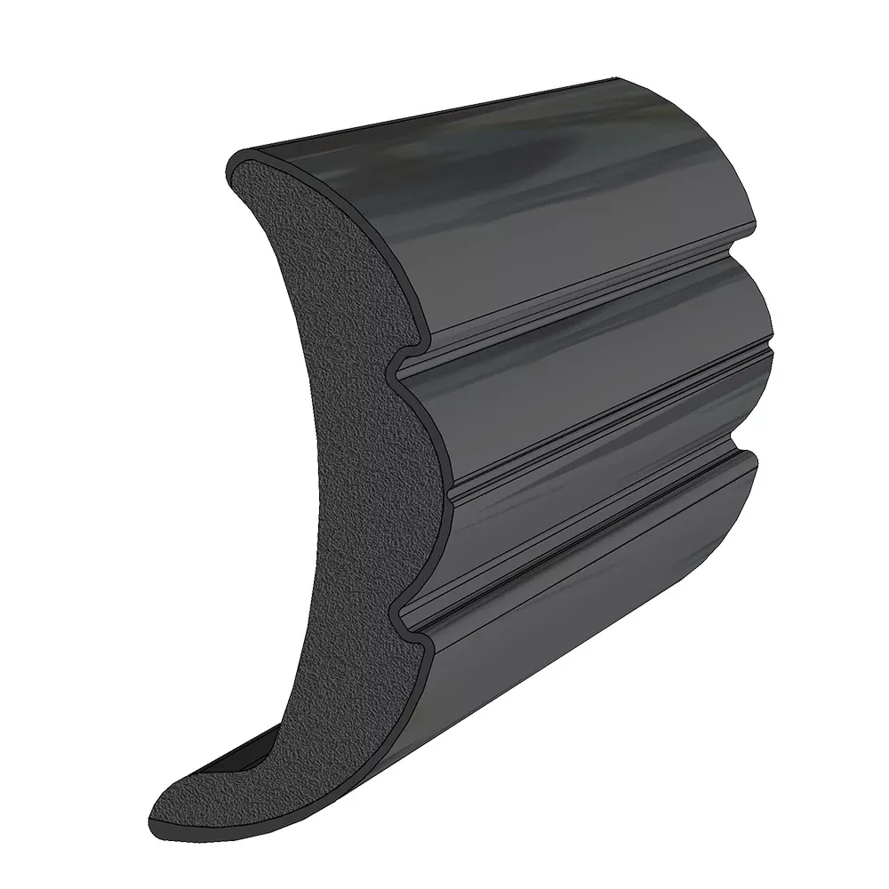 TACO Rigid Vinyl Flex-Core Rub Rail 2" x 7/8" - Black 60 [V21-9906BKA6