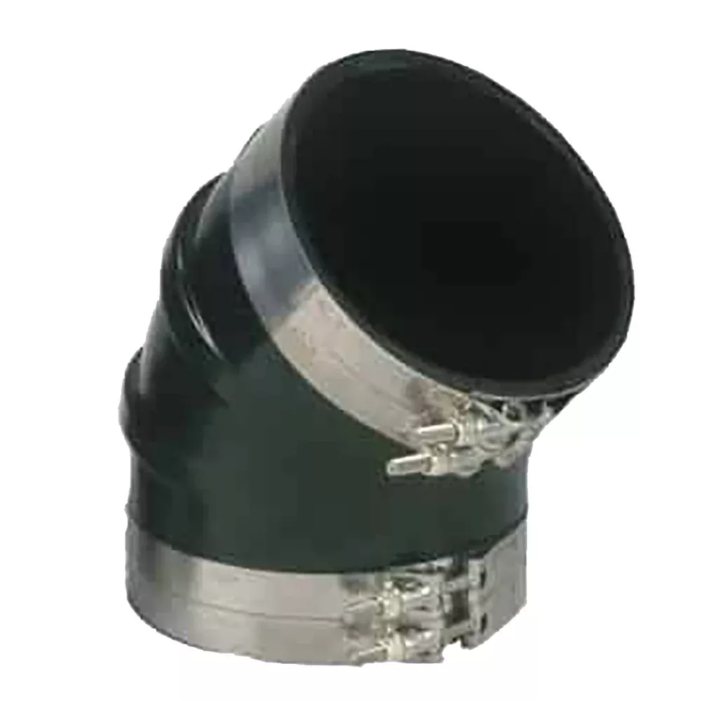 Trident Marine 6" ID 45-Degree EPDM Black Rubber Molded Wet Exhaust El
