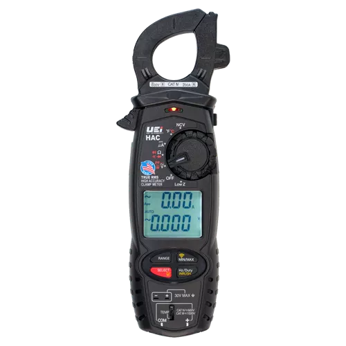 UEi HAC True RMS Clamp Meter – 200A AC, Power Factor, Wireless, K-Type Temp