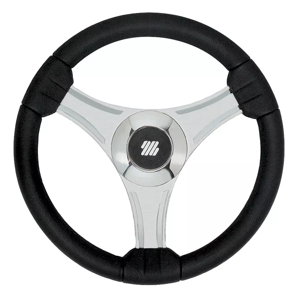 Uflex - Tavolara - 13.8" Black Polyurethane Steering Wheel w/Silver Sp