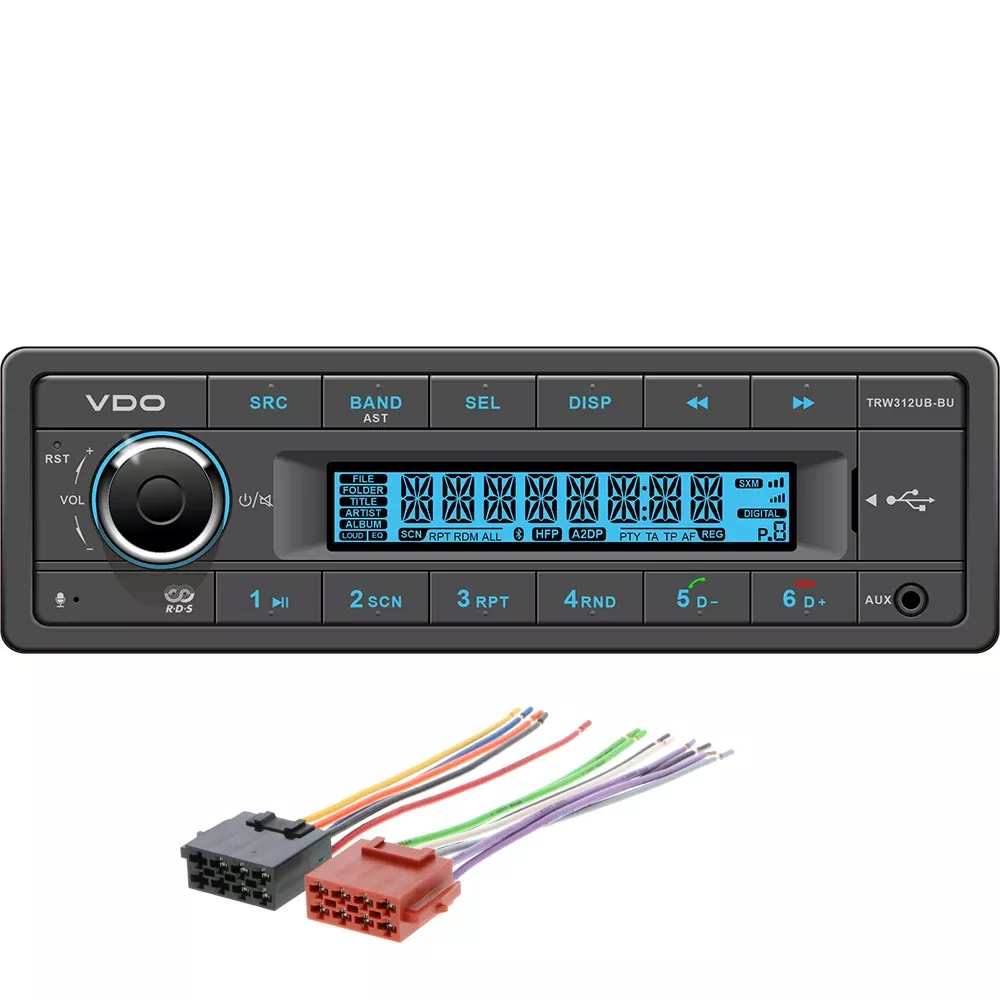 VDO 12V Radio w/FM RDS Tuner MP3/WMA/USB/Bluetooth - Blue Illumination